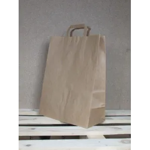 Torba papierowa eko 32x42x16 cm uchwyt papierowy płaski