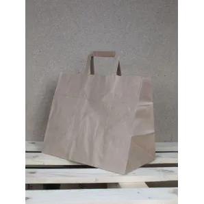 Torba papierowa eko 32x24,5x22 cm uchwyt papierowy płaski